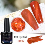 Qfdian  Transparent Cat Eye Gel polish Crystal Magnetic Gel Nail Polish Nail Semi Permanent Varnish UV Gel Nails Art Soak