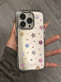 Qfdian  Mirror Sparkling Diamond Three-Dimensional Star Suitable For Iphone 15 Pro Max Phone Case 16 14  13 Pro All Inclusive Hard Case