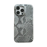 Qfdian Fashion Chic Snake Skin Texture Leather Phone Case For iPhone16 15 14 13 Pro Max Soft Silicone Back Cover