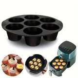 Qfdian Silicone Cake Mold 7-Hole Air Fryer Accessories Microwave Baking Mold Food Grade Baking Cake Silicone Mold Baking Pan Tools