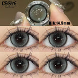 Qfdian 2Pcs Korea Colored Contact Lenses Diameter 14.5mm Prescription Myopia Degree-0.00to-8.00Makeup Soft Lens Eye Beauty Pupil