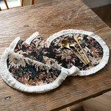 Qfdian Round Burlap Placemats Set of 4 Jute Rustic Place Mats for Dining Party Tables Heat Resistant Natural Farmhouse Table Mats Decor