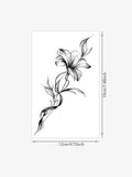 Qfdian  Lily Tattoo Sticker Temporary Tattoo, Simple Sketch Line Flower Tattoo, Sexy Waist Belly Body Art, Waterproof Long-Lasting Tatto