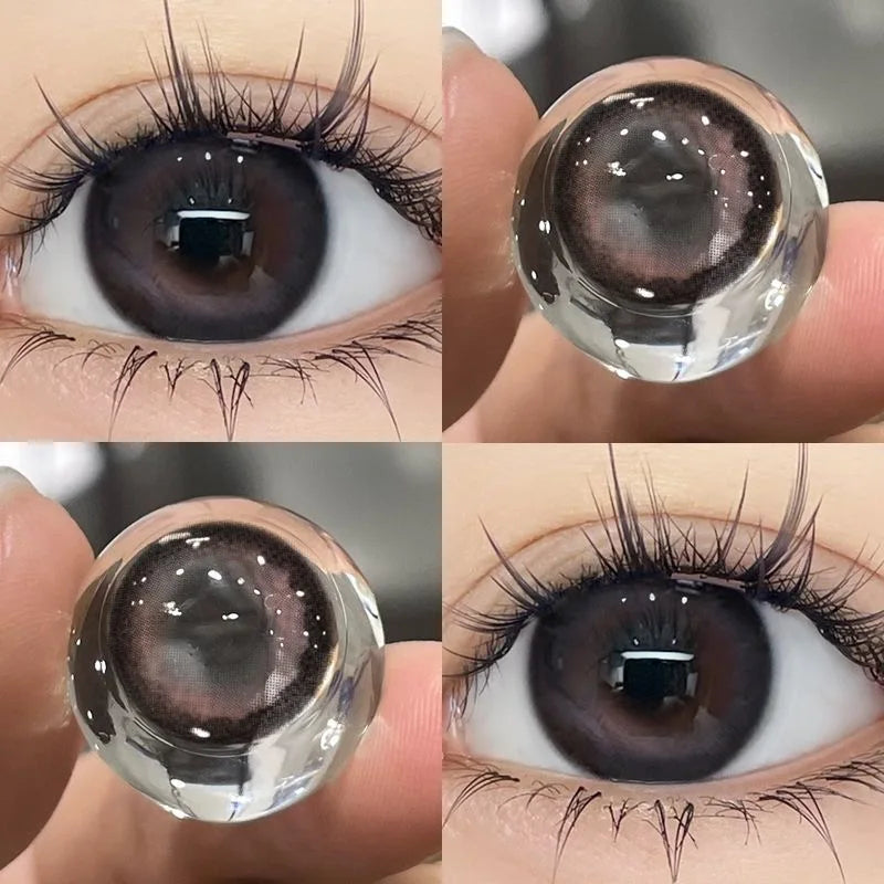 Qfdian 2PCS Brown Black Colored Contact Lenses Myopia degree -0.00 to -8.00 High Quality Beauty Pupil Makeup Lens Fast Shipping