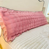Qfdian  Thickened rabbit plush warm long pillowcase autumn and winter extended envelope pillowcase, no pillow core