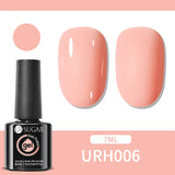 Qfdian 7ml Crystal Jelly Nude Rubber Base Gel Transparent Semi-permanent Varnish UV LED Construction Gel Nail Art Manicure
