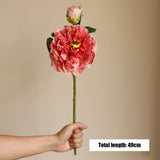 Qfdian Large Silk Peony Artificial Flowers High Quality Simulation Peony European Style Fake Flowers Bouquet For Wedding Home Decor 1PC