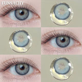 Qfdian  1 Pair Color Contact Lenses Beauty Eyes Pupils Fashion Makeup Beauty Cosmetics Soft Green Natural Brown Lens Yearly Use