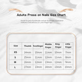 Qfdian 10pcs Handmade False Nails Press on Cat's Eye Full Cover Fake Nails Short Round Head Press On Nails Reusable Ballerina Manicure