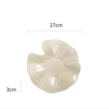 Qfdian  Lotus Dish Dishes Plate Dinnerware Ceramic French Tableware Wedding Table Decor Dessert Fruit Salad Bowl Pasta Steak Sushi Plate