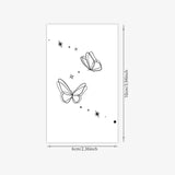 Qfdian  Minimalist Line Art Double Butterfly Star Tattoo Sticker Waterproof Long Lasting Fine Line Temporary Tattoo for Women Arm