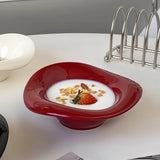 Qfdian  Handmade Ceramic Dessert Bowl Solid Color Yogurt Bowl Household High-value Tableware Fruit Salad Breakfast Oat Yogurt Bowl