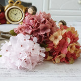 Qfdian  1 Bundle Silk Hydrangea Autumn Vase for Home Decor Valentine's Day Wedding Bridal Bouquet Wall Setting Artificial Flowers Cheap