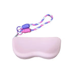 Qfdian  ‌Silicone Glasses Portable Bag with Lanyard Sunglasses Protective Cover Storage Bag Fashion DopamineWaterproof Myopia Glasses Bag
