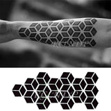 Qfdian  Waterproof Temporary Tattoo Sticker large rhombus square totem line tattoo flame tatto stickers flash tatoo fake tattoos for men
