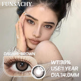 Qfdian  1 Pair Black Series Contact Lenses for Eyes Big Blakc Eyes Softlens Beautiful Pupils Natural Brown Lens Yearly Cosmetic