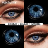 Qfdian  1 Pair Big Black Contact Lenses Beautiful Pupils for Eyes Colored Softlens Natural Brown Grey Lens Contacts Yearly Lens