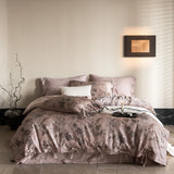 Qfdian  Vintage Floral Duvet Cover Set 100% Cotton French Style Bow Tie Bedding Set, Soft Bed Linen With Pillowcase for Queen King Size