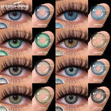 Qfdian 1pair Colored Contact Lenses for Eyes Blue Eye Lenses Brown Lenses Gray Pupils Lens Yearly Cosmetic Green Eye Contacts
