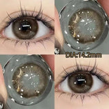 Qfdian 2Pcs Korean Nature Brown Colored Contact Lenses with Prescription Myopia Degree0.00-8.00 For 2024 New Lens Hot Sale