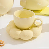 Qfdian  Ceramic Cloud Coffee Mug Sets Creative Makron Flowers Coffee Mug Office Afternoon Tea Cups Kitchen Drinkware Home Accessories