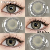 Qfdian  1 Pair Myopia 0~-8.00 Degree Color Contact Lenses for Eyes Natural Lenses with Prescription Diopter Eye Contacts Yearly