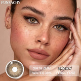 Qfdian  1 Pair Color Contact Lenses for Eyes Green Colored Lense Natural Eyes Contact Fashion Lenses Yearly Beauty Makeup Lens