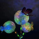 Qfdian  Solar Butterfly Dandelion Light Waterproof Outdoor Solar Lamp LED Garden Stake Light for Courtyard Balcony Lawn Yard Decoration