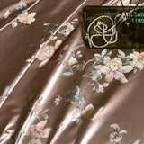 Qfdian 22 Momme Natural Mulberry Silk Luxury Bedding Set Yarn-dyed Jacquard Silk Cotton Duvet Cover Flat Sheet With Pillowcases 4Pcs
