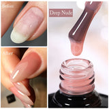 Qfdian 7ml Crystal Jelly Nude Rubber Base Gel Transparent Semi-permanent Varnish UV LED Construction Gel Nail Art Manicure
