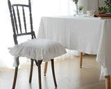 Qfdian Ruffles Chair Cushion Cover,100% Cotton Boho Chair Pad Slipcover Suitable for Living Room Dining Chair Pat, Stylish Seat