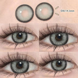 Qfdian 1 Pair Blue Color Contact Lenses for Eyes Soft Round Natural Lens with Myopia Prescription Beauty Pupil