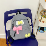 Qfdian Streetwear Travel Backpacks for Women Students Fashion All Match Trendy Schoolbags Sweet Y2k Aesthetic Plaid Kawaii Bow Backpack