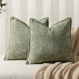 Qfdian  Ins Nordic Cushion Cover Thickened Chenille Throw Pillow Covers Green Decorative 45x45/50x50/65X65cm Sofa Bed Living Room Decor