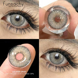 Qfdian  Color Contact Lenses for Eyes 1 Pair Gray Fashion Cosmetic Lenses Green Pupils Gray Natural Eye Contacts Women Eye Lens