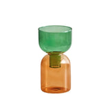 Qfdian  2pc Set Mini Vases Terrarium Hydroponic Plant Pot Glass Vase Wedding Flowers Candle Holders Decor Avocado Glass Growing Bud Vase