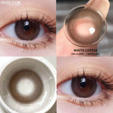 Qfdian  2pcs/pair Brown Colored Contact Lenses For Eyes Natural Black Lenses Big Eye Makeup Cosmetic beauty blue Contact Lenses