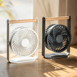 Qfdian  3000mAh Rechargeable Desk Fan Personal Portable Quiet 4 Speeds Adjustable Mini Table Desktop Fan for Cooling Home Office