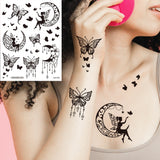 Qfdian  Waterproof Temporary Tattoo Stickers  Mandala Lace Hand Finger Wedding White Fake Tatto Flash Tatoo Body Art for Women Bride