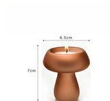 Qfdian  Creativity Mushroom-Shaped Candle Holder Glass Candlesticks Cute Room Decoration Desktop Ornament Home Decoration Ambiance Gifts