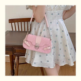 Qfdian Fashion Women Sweet Kawaii Top-Handle Bags Korean All Match Fairy Shoulder Underarm Bag Office Lady Elegant Purses and Handbags