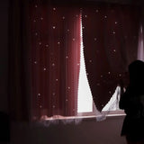 Qfdian  Self-Adhesive No-Drill Curtain, New Arrival Drapery Fabric Shade Combo, Blackout Cloth For Bedroom Window, Magic Tape For Rental