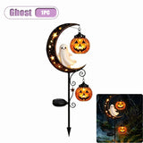 Qfdian  1-4PCS Solar Halloween Garden Light Skeleton Ghost Dancing Pumpkin Moon Glow Stake for Lawn Pathway Porch Decor