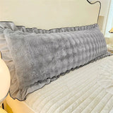 Qfdian  Thickened rabbit plush warm long pillowcase autumn and winter extended envelope pillowcase, no pillow core