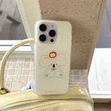 Qfdian Lovely Cartoon Koala 3D Chain Phone Case For Iphone 16ProMax 15ProMax 13 14 15 16 Pro Max Cover Protect Fundas