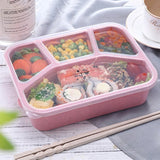 Qfdian Bento Lunch Box 4 Compartment Meal Prep Containers Lunch Box for Aldult Kids Reusable Food Storage Containers Office Schools