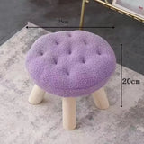 Qfdian  Cookie Small Stool Soft Seat Chair Girlish Heart Bedroom Solid Wood Bench Lliving Room Kids Shoe Changing Stool Home Furniture