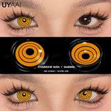 Qfdian 1 Pair Cosplay White Colored Contact Lenses Black Lenses Halloween Beauty Makeup Lens Vampire Red Lenses Anime Colorcon