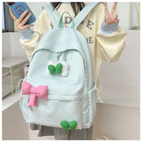 Qfdian Streetwear Travel Backpacks for Women Students Fashion All Match Trendy Schoolbags Sweet Y2k Aesthetic Plaid Kawaii Bow Backpack