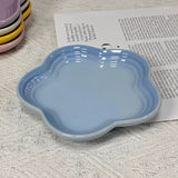 Qfdian Plum Blossom Small Plate 5.5Inches 14cm Rainbow Sauce Plate Flower Shaped Pet Gradual Spike Bone Plate Tableware Ceramic Dishs